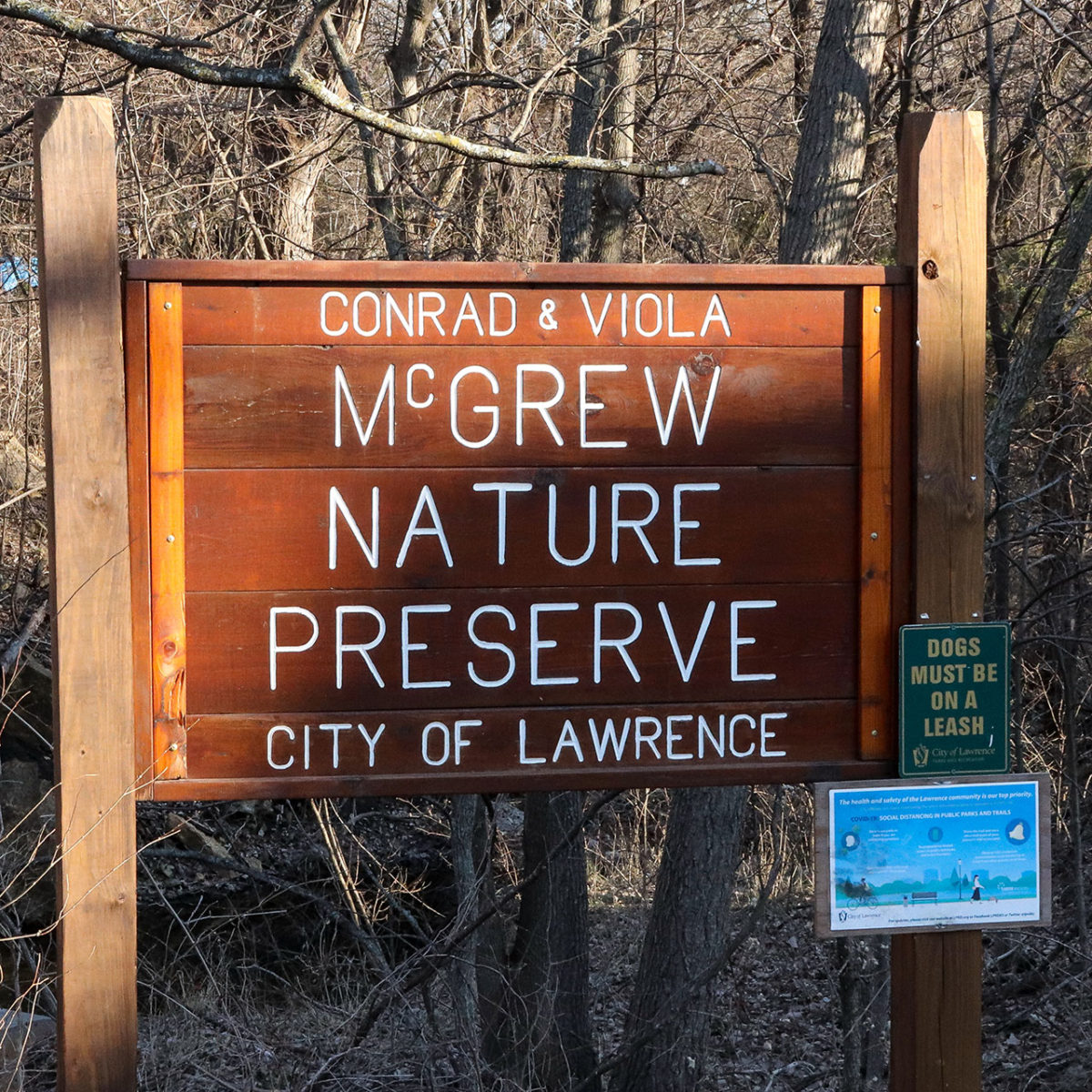 Conrad & Viola McGrew Nature Preserve sign
