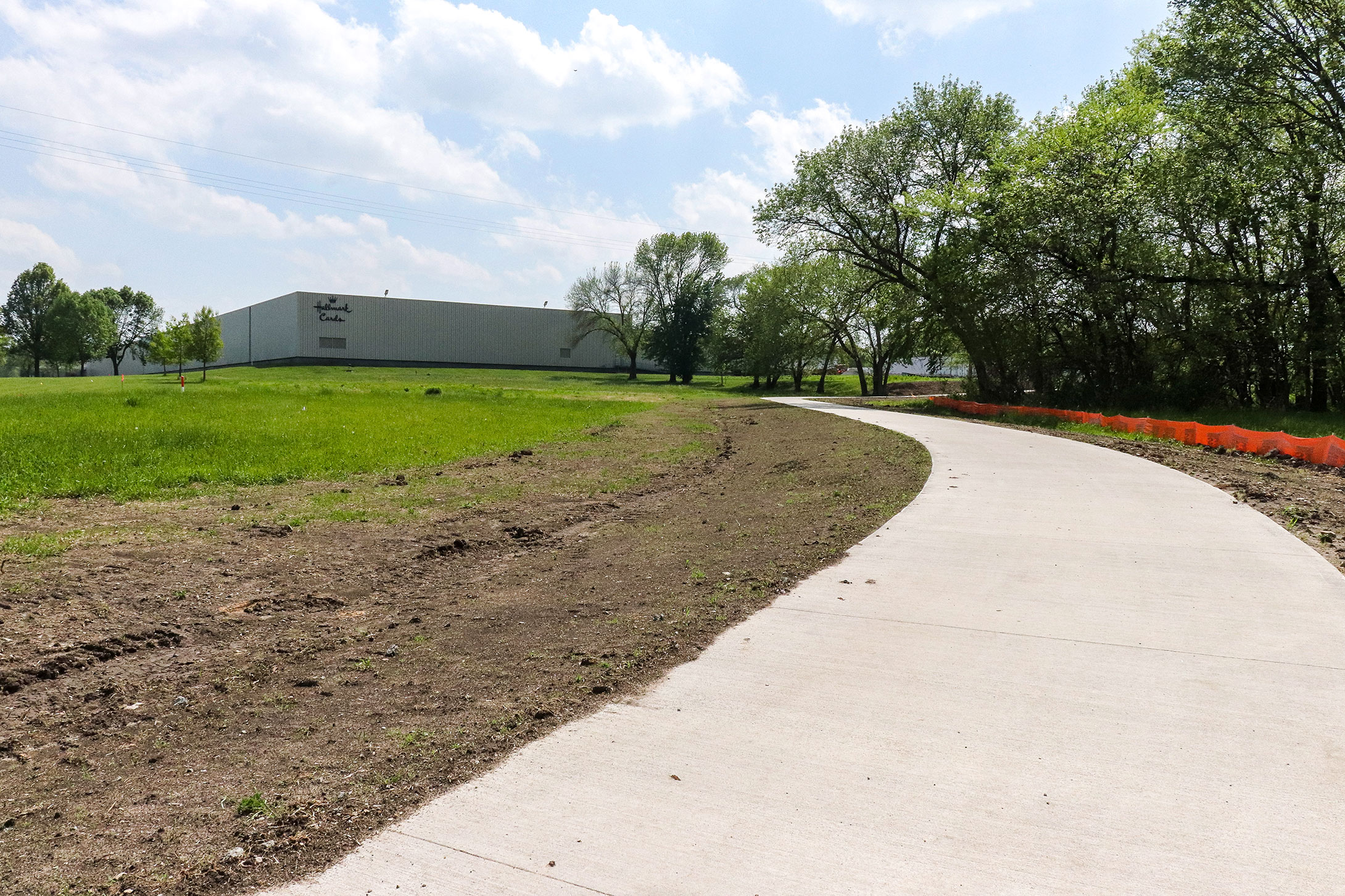 The trail north of the Hallmark Plant