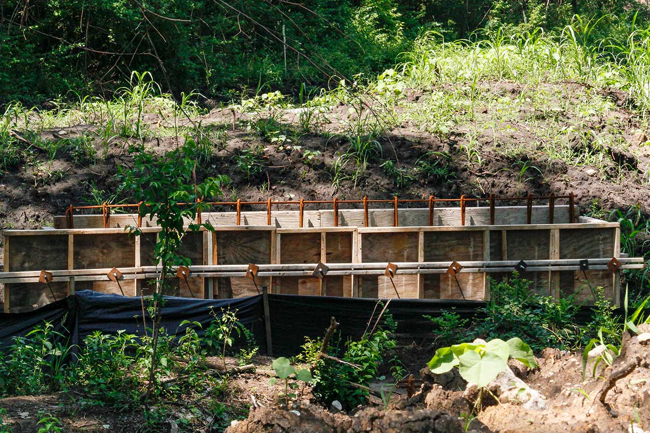 Forms for a bridge abutment