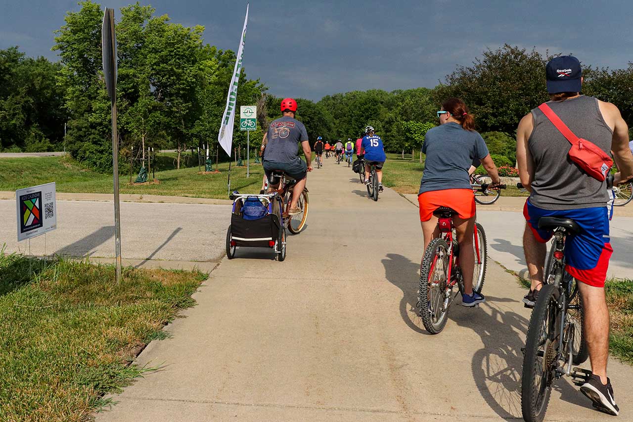 Riders starting the ride