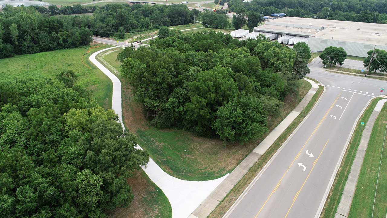 The trail headed east at Peterson Park