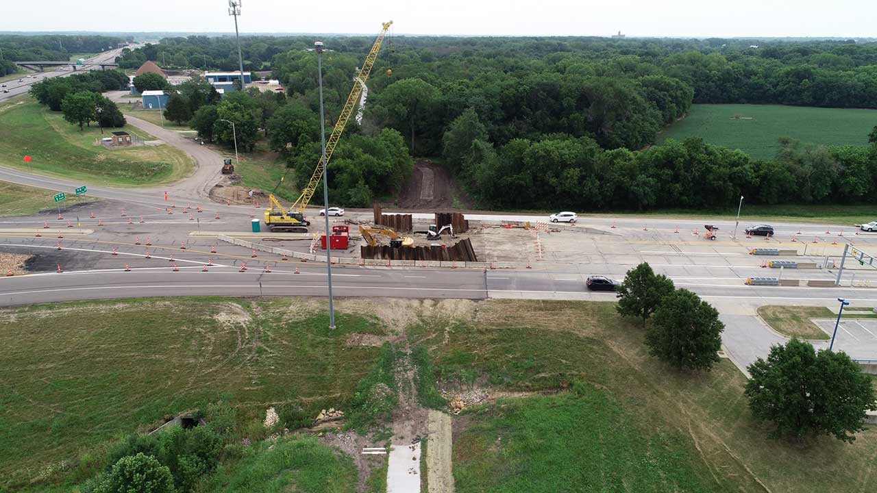 The trail up to where the tunnel will go, headed east, at the turnpike