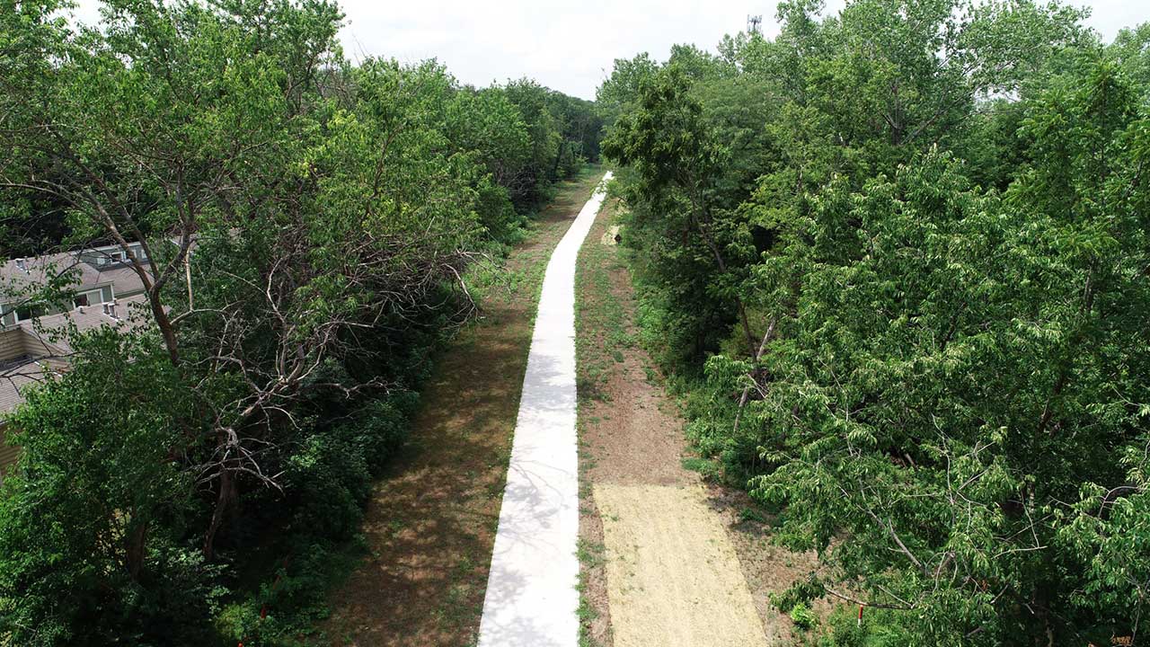 The trail looking west on the Michigan segment