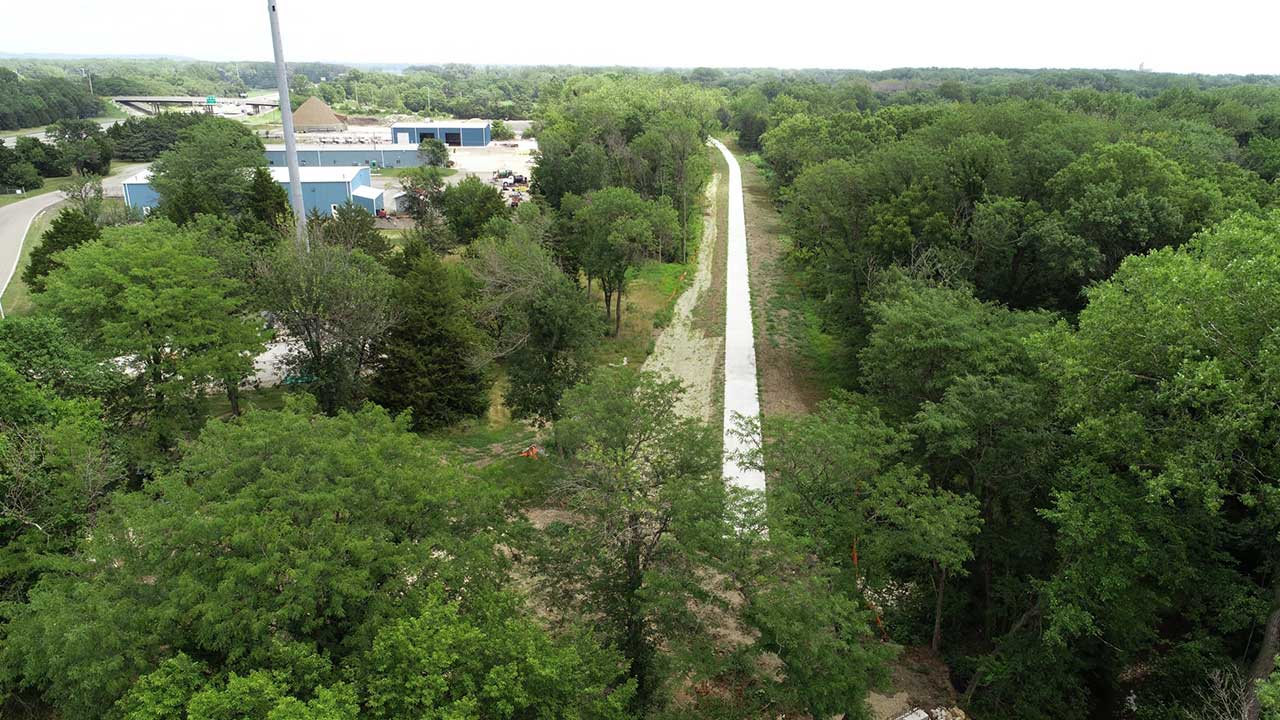 The Michigan segment looking west