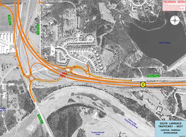 A map showing K10 expansion at Clinton Parkway