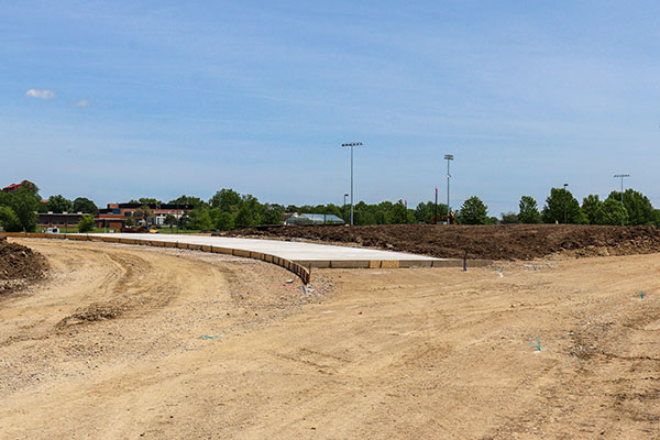 Trail construction at the KU Crossing