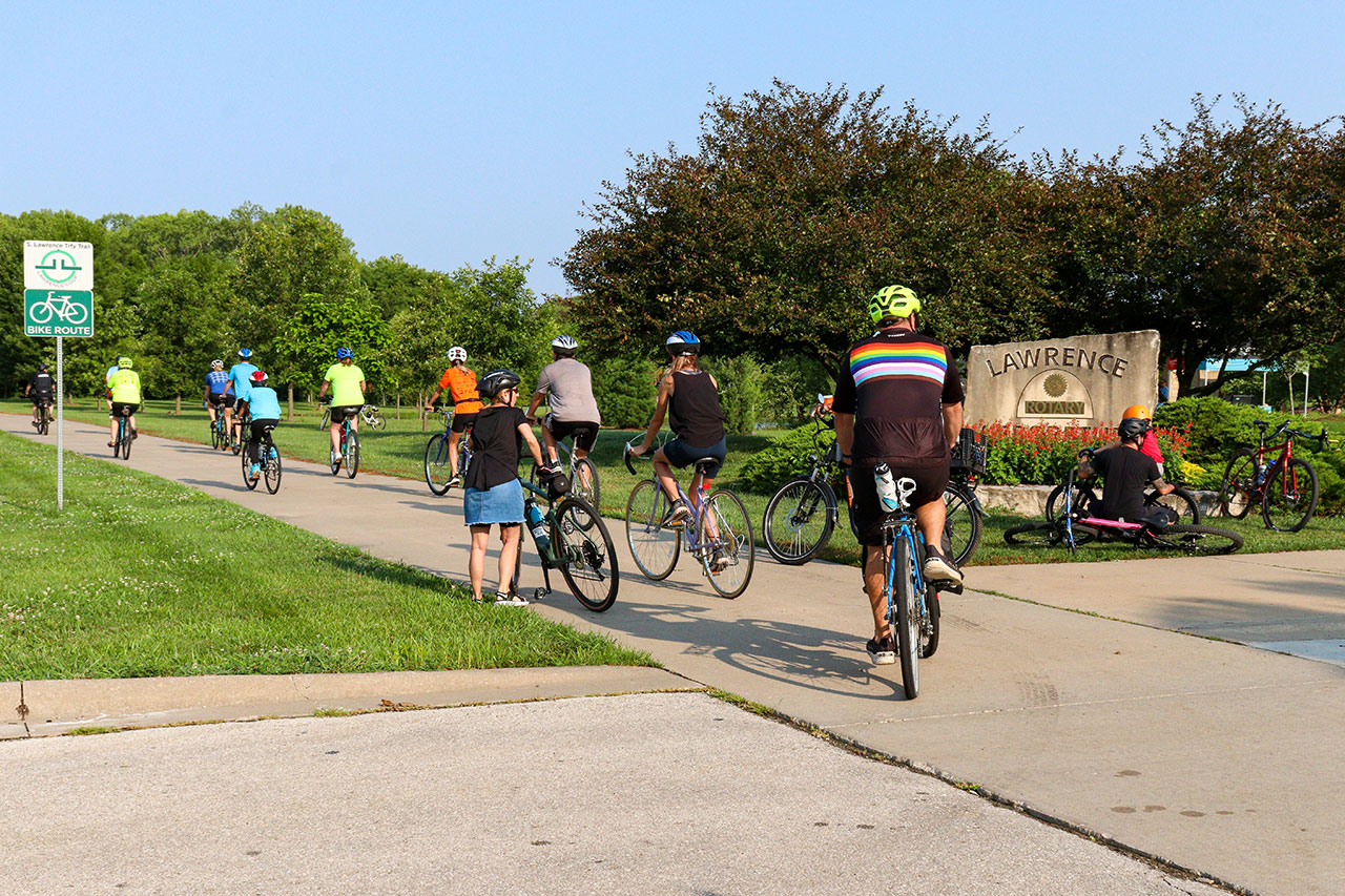 The riders taking off