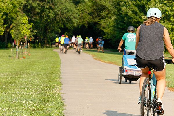 Riders at the community bike ride