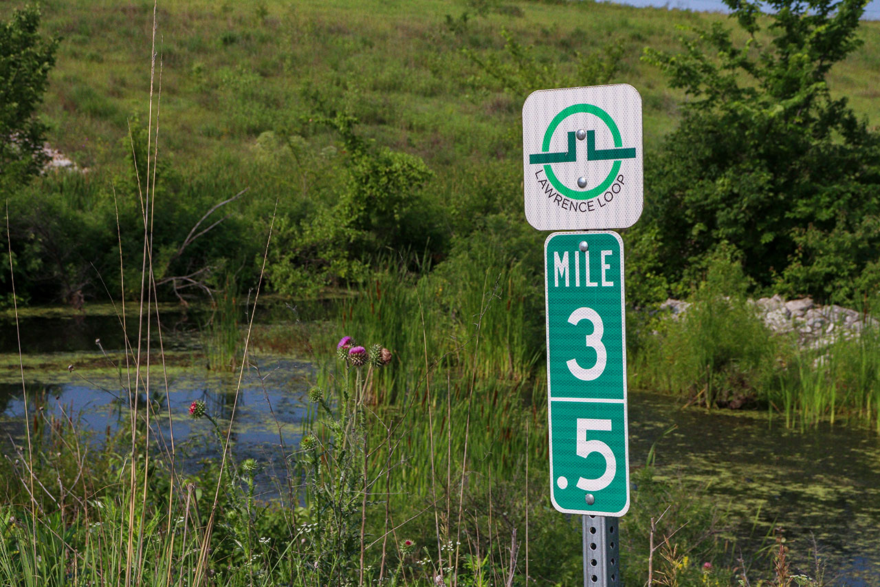 Mile marker 3.5 is located past 31st and before the trail turns and continues on segment 4 of the Loop