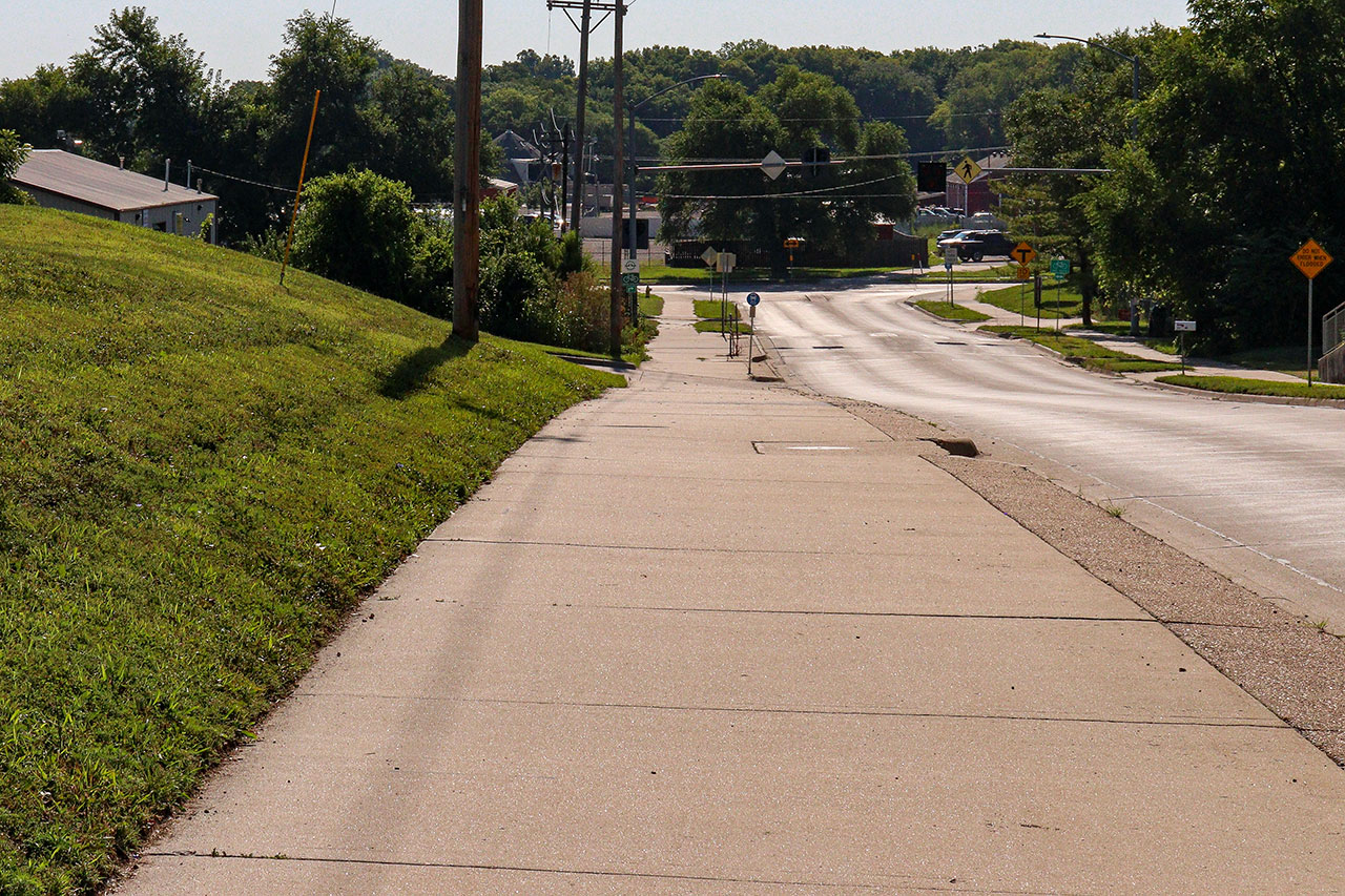 The trail going east on 11th Street