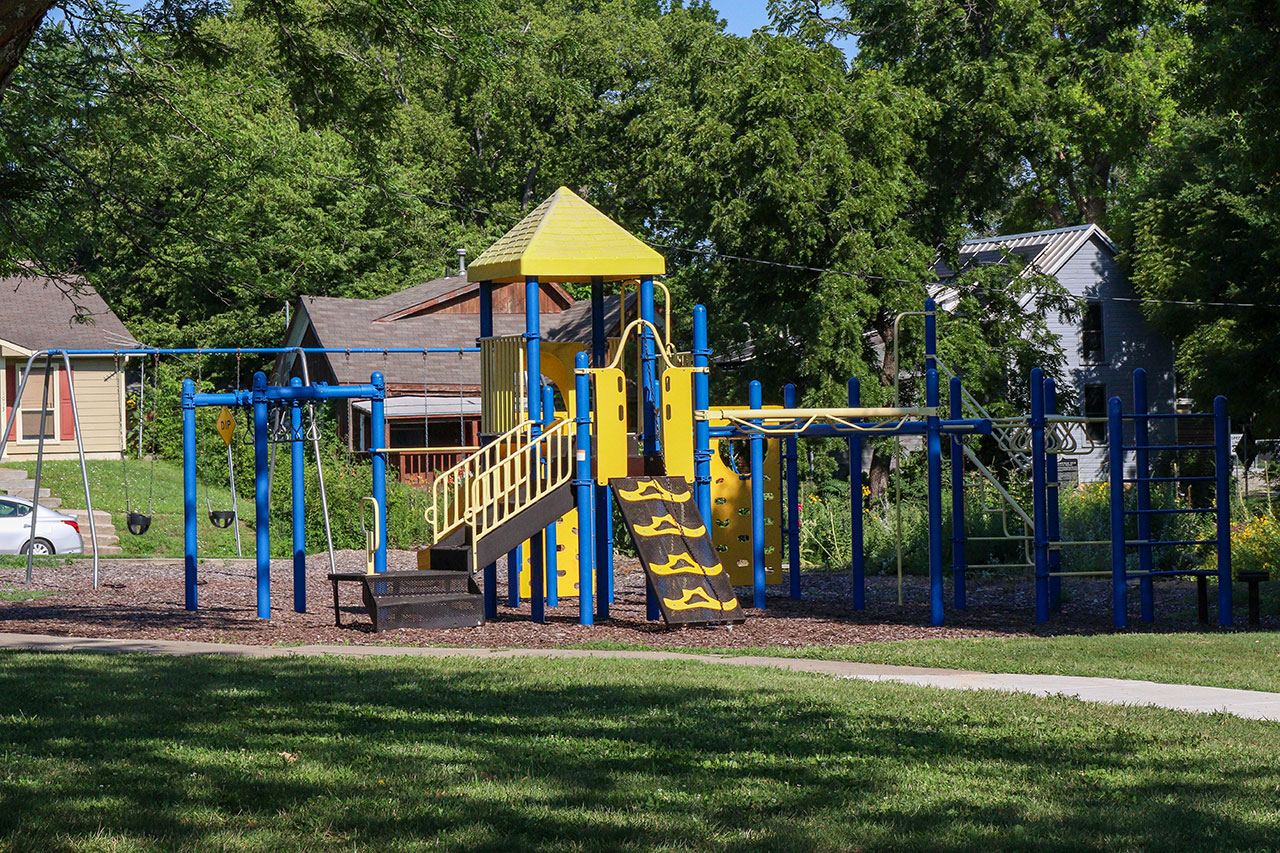 A playground in Hobbs Park, near the trail.