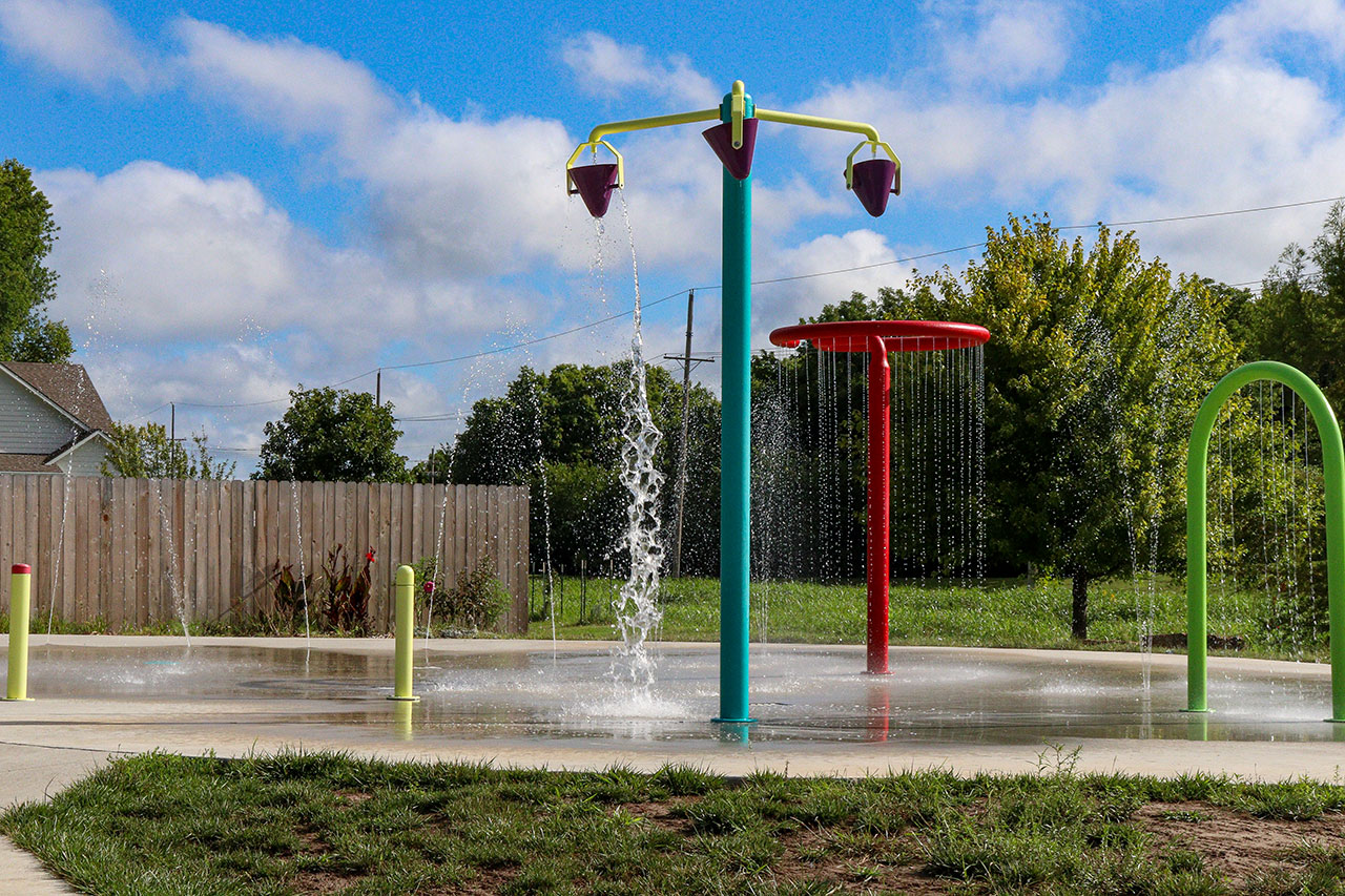 The splash pad in Burroughs Creek Park