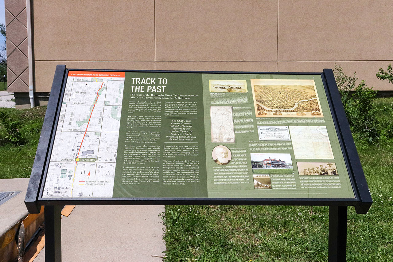 A historical panel along the trail