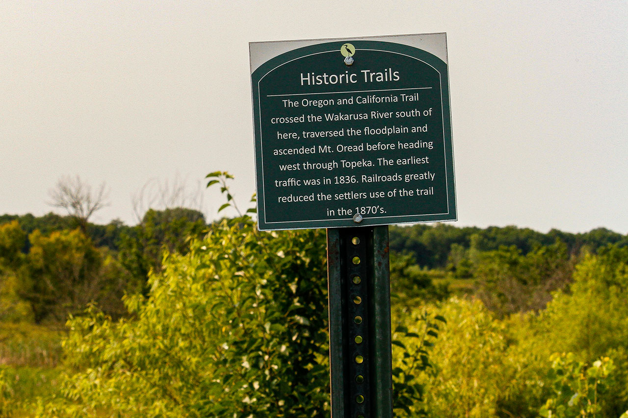 A historical marker along the trail