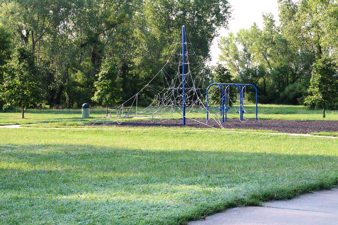 The trail goes past Green Meadow Park and some playground equipment