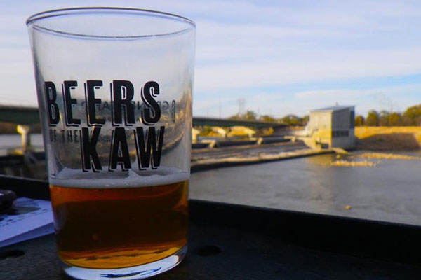 Beers of the Kaw glass with beer in it