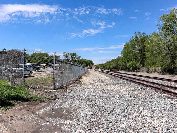 Area of the new construction along the railroad tracks