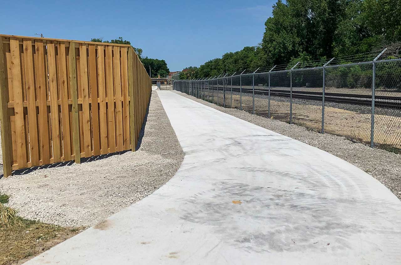 A view of the new segment looking west