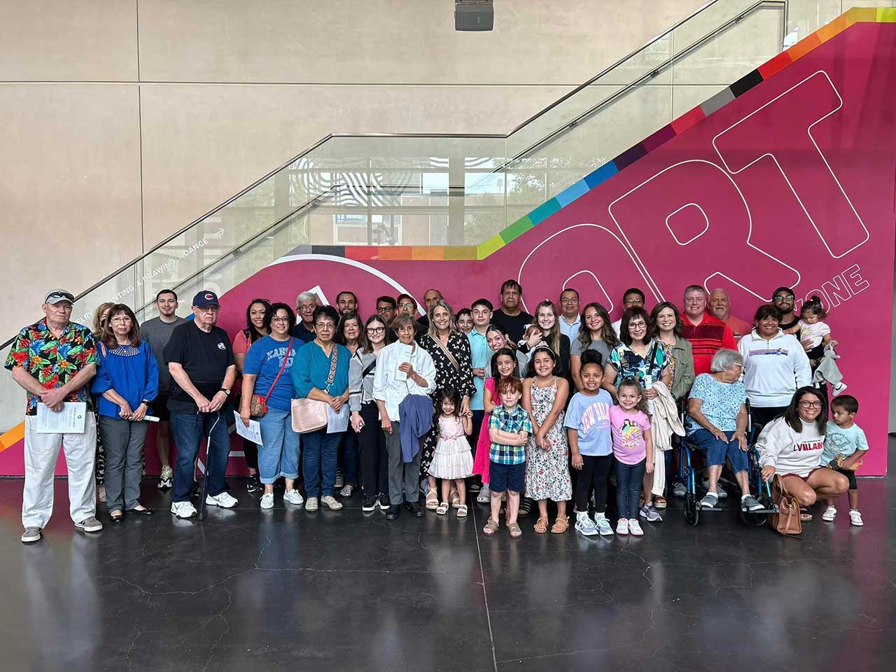 Family members of the La Yarda descendants at the Arts Center exhibit opening