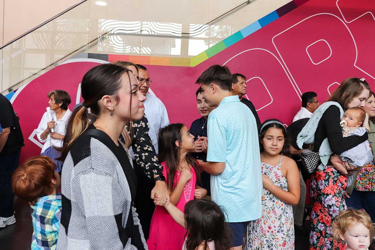 People at the exhibit opening