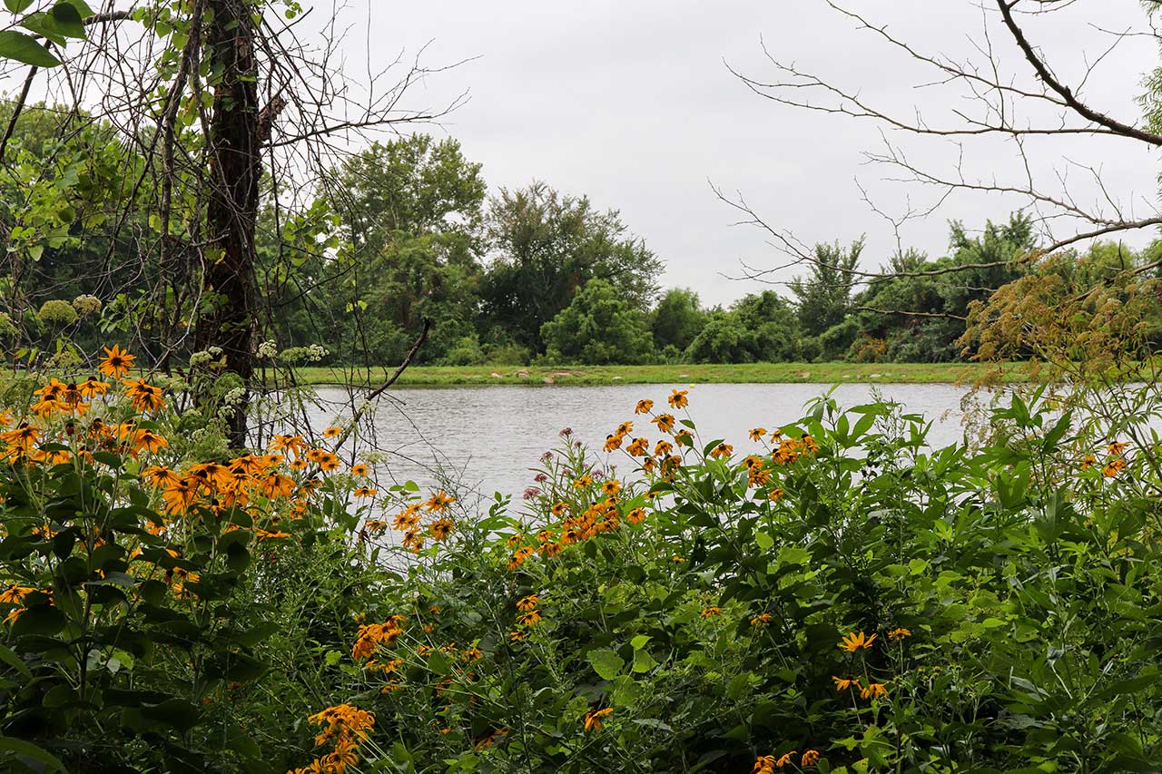 Mary's Lake as seen from the Trail