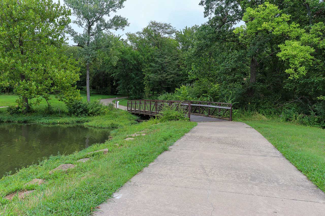 The bridge at that south end of Mary's Lake