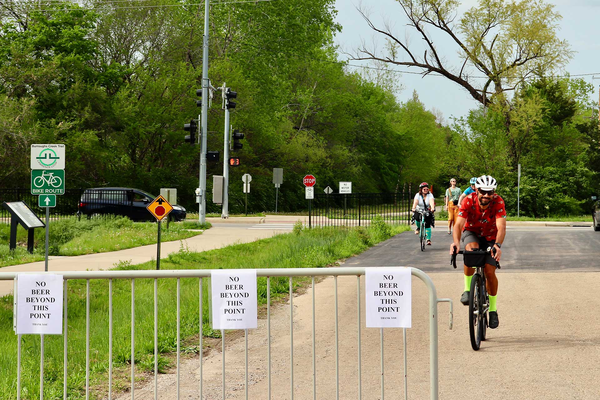 People arriving at Trails that Connect Us