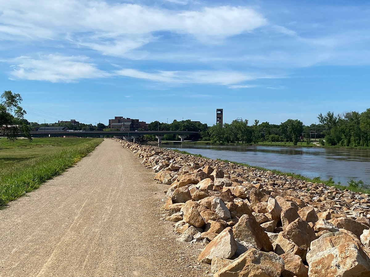 View of the river from the levee trail