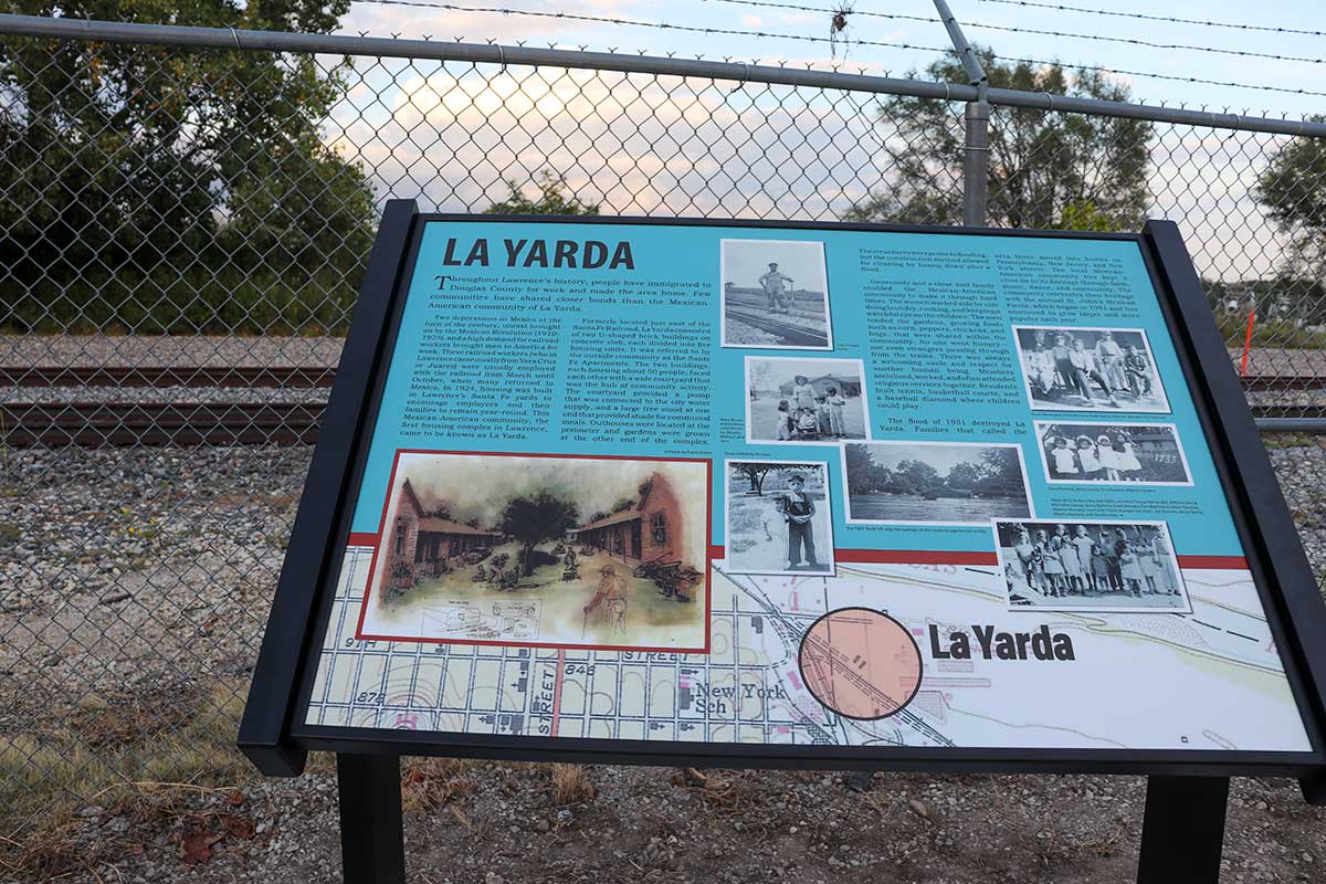 A historical sign explains LaYarda
