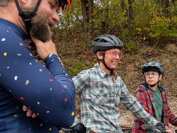 People in bike helmets
