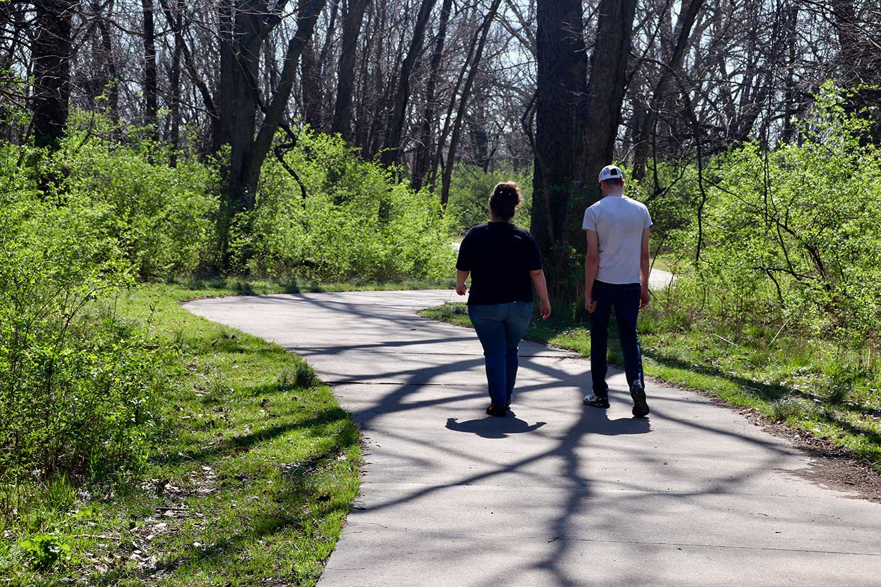 People walking on the trail