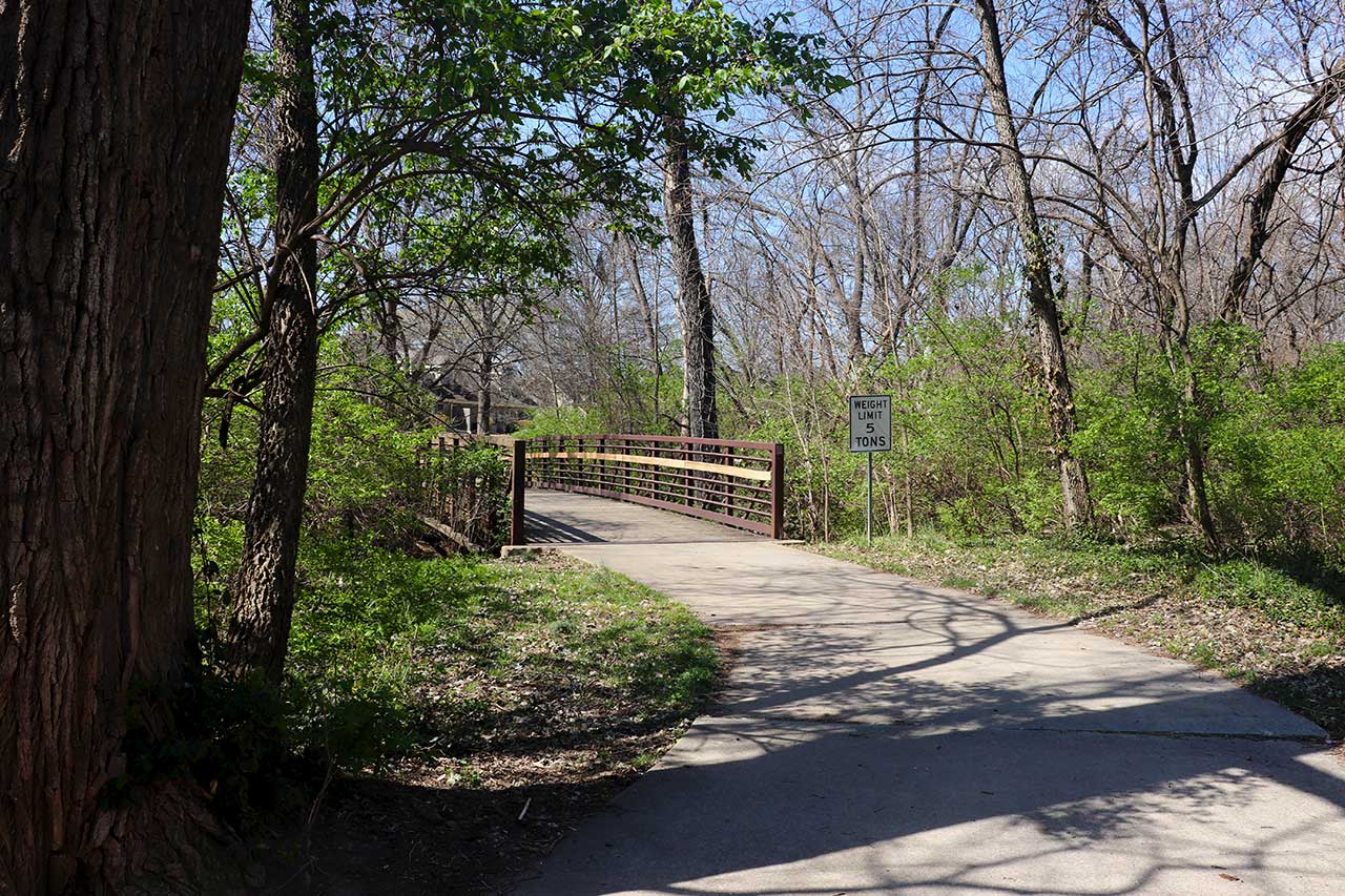 There is a bridge over the creek