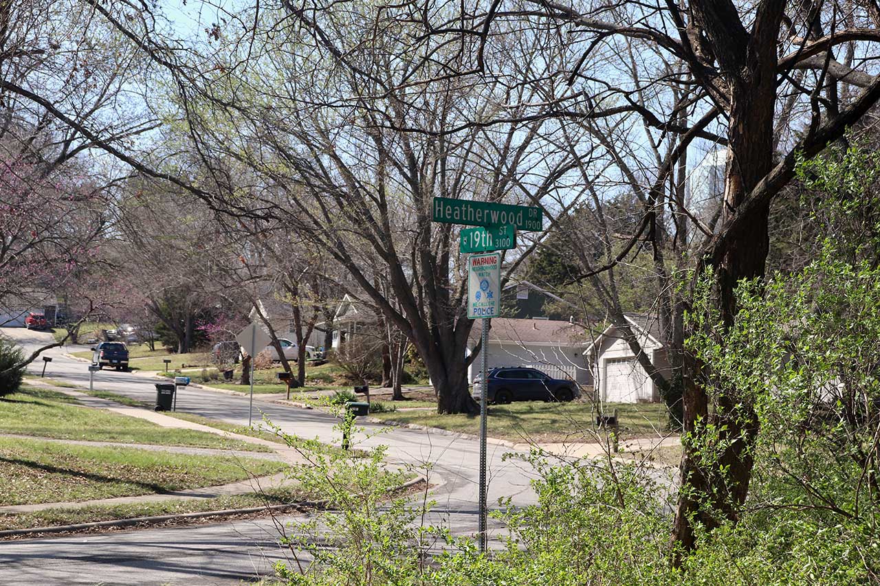 The trail ends at Heatherwood Drive and West 19th Street