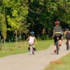 A family biking the Loop