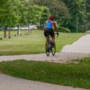 A person riding a bicycle