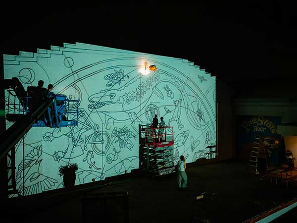 The stencil of the art work
