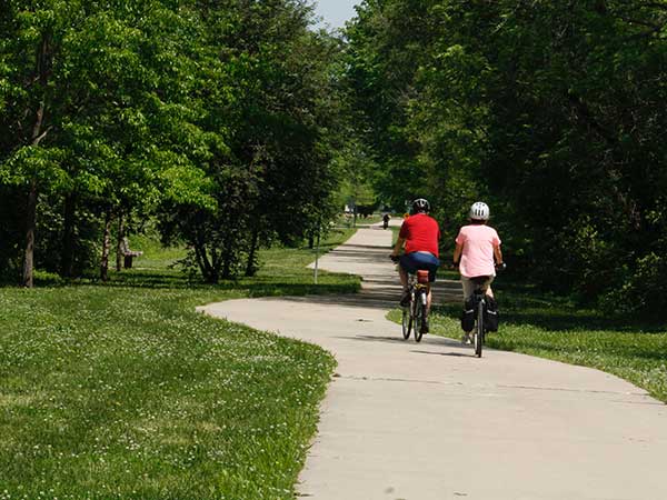 People riding bikes on the loop