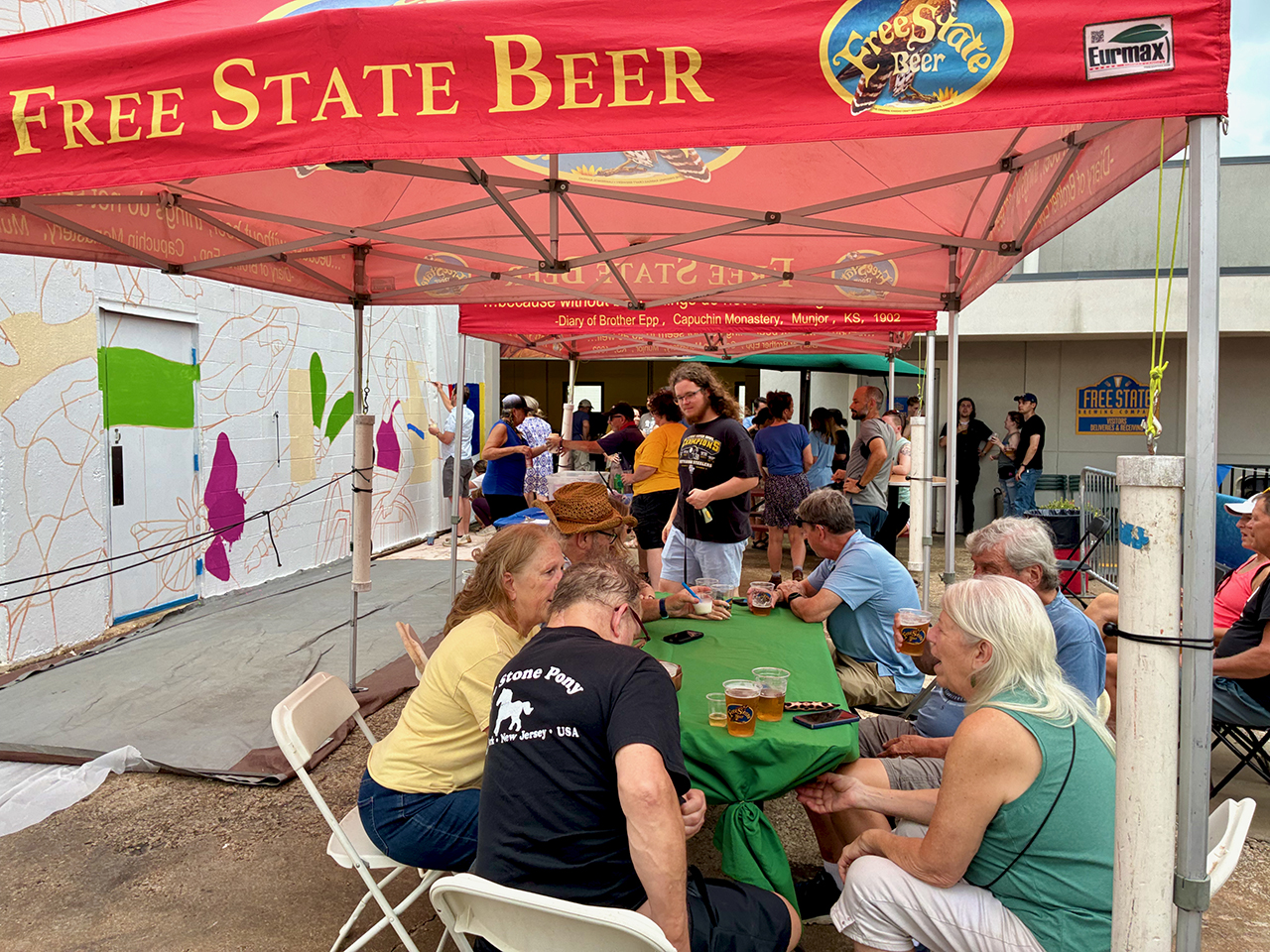 People at the painting kick off party