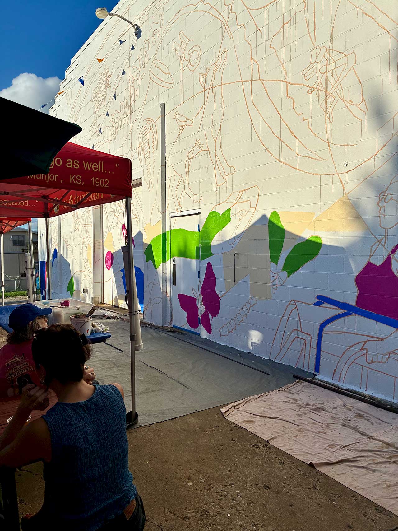 The art is being painted