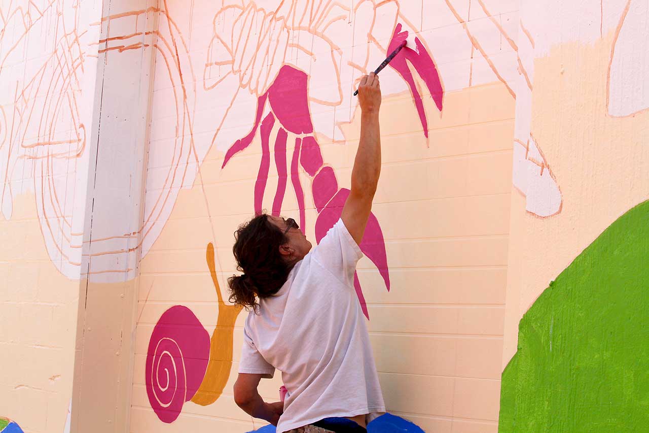 Painting the mural