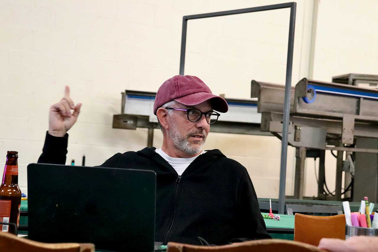 Artist Dave Loenstein at a design session