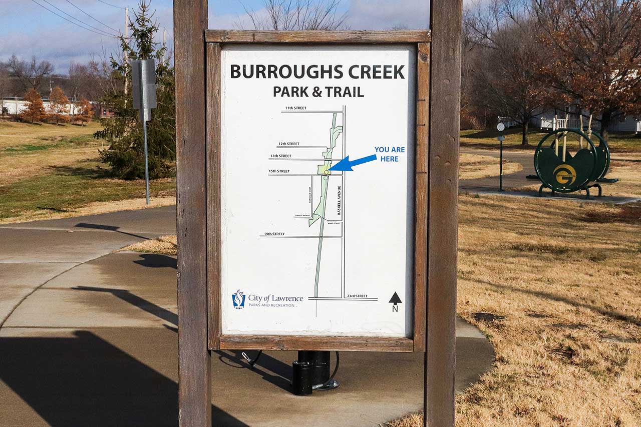 Burroughs Creek Trail sign